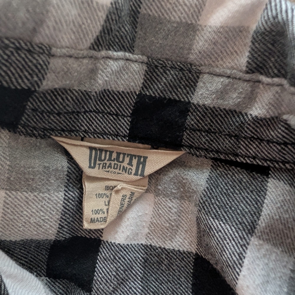 Duluth Trading Co Black and White Checkered Shirt - Picture 2 of 4